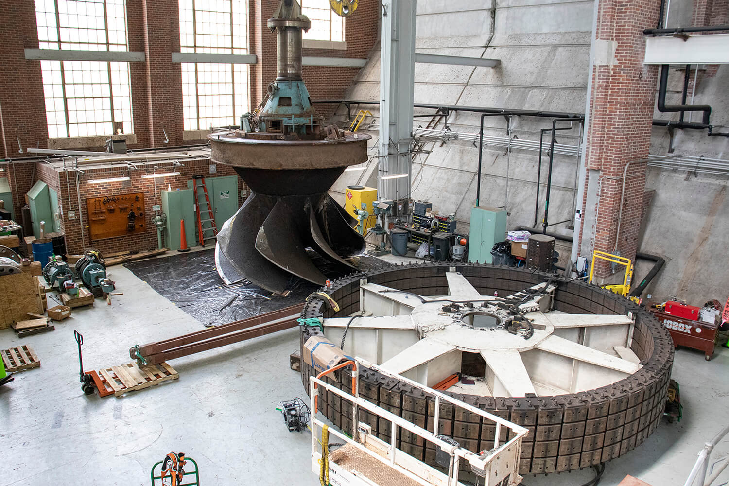 Lay Dam Turbine Replacement being prepped for installation.